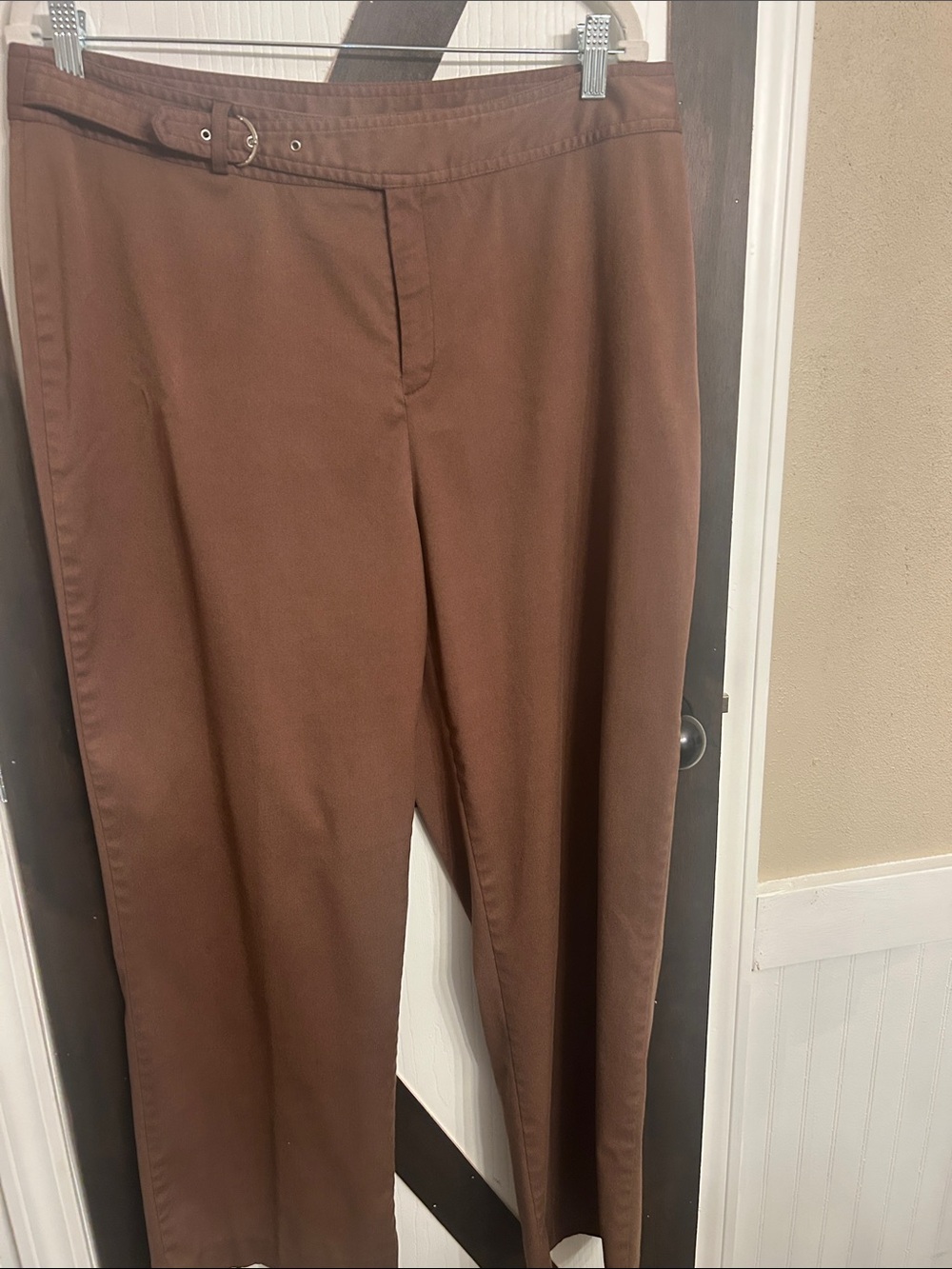 Requirements Brown Straight-Leg Women's Trousers